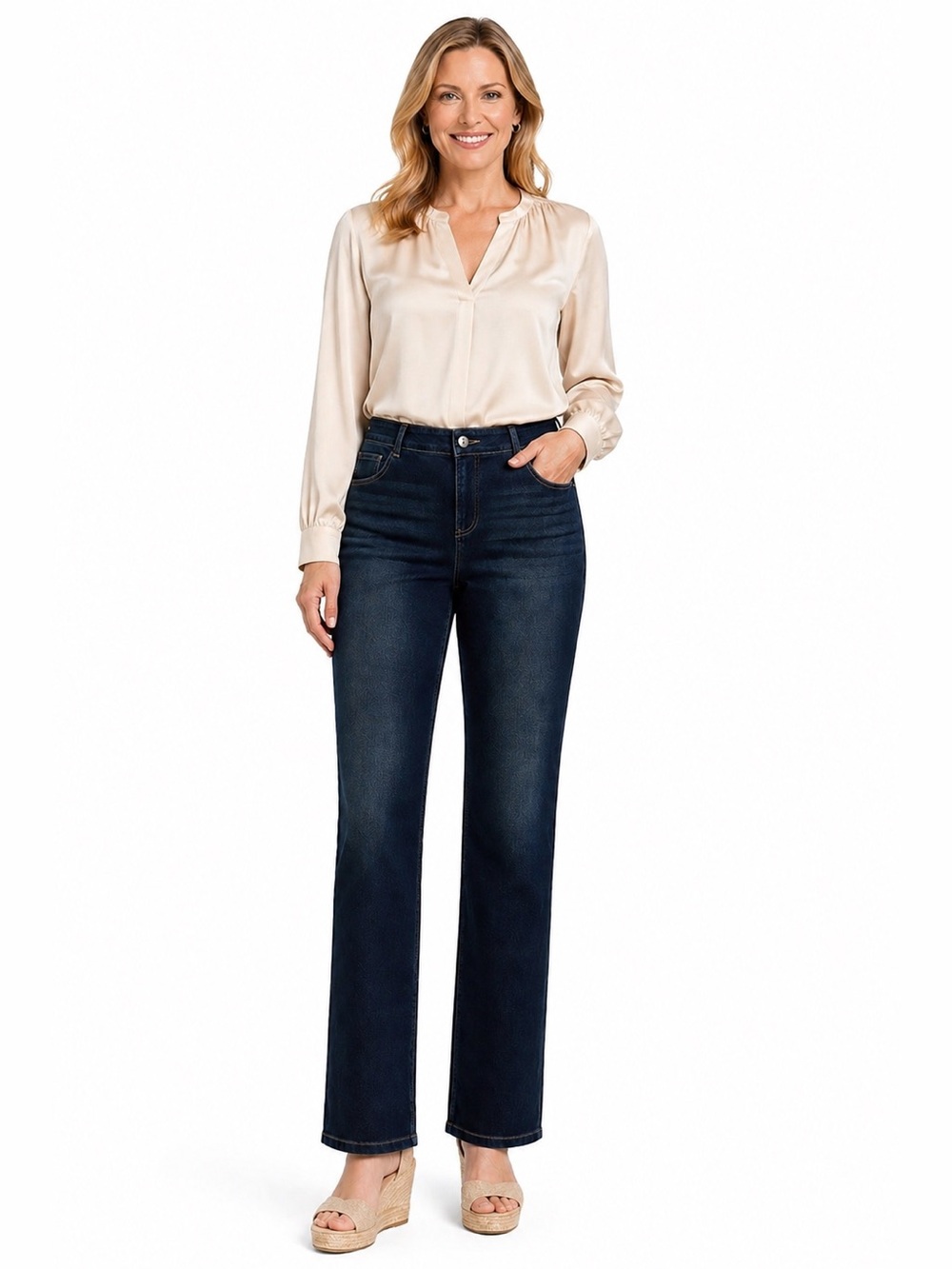 HALARA Dark Indigo Straight-Leg Jeans